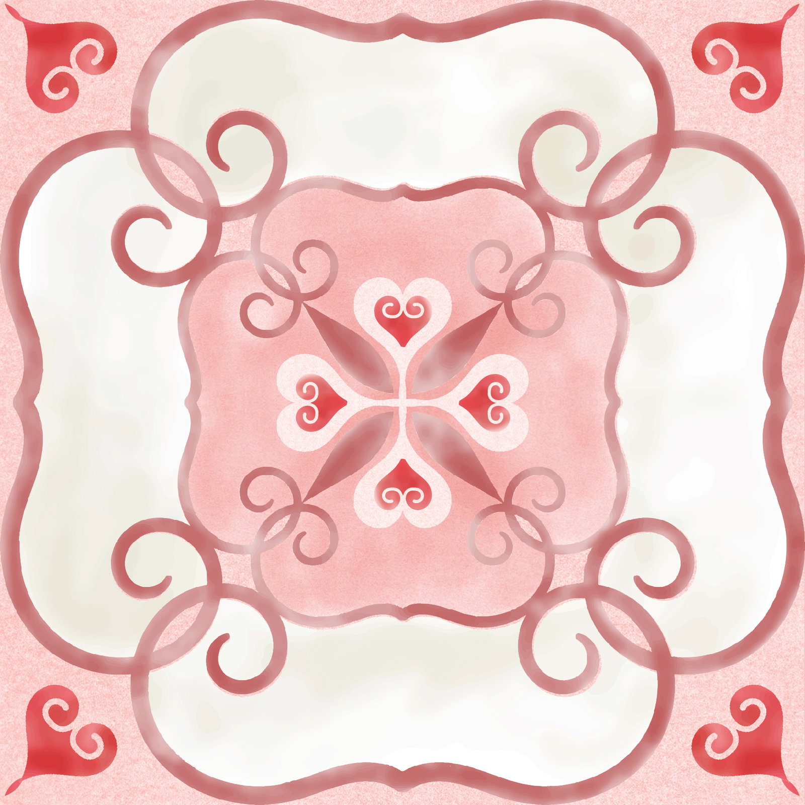 Rosewater Lace / Coral Courtyard
